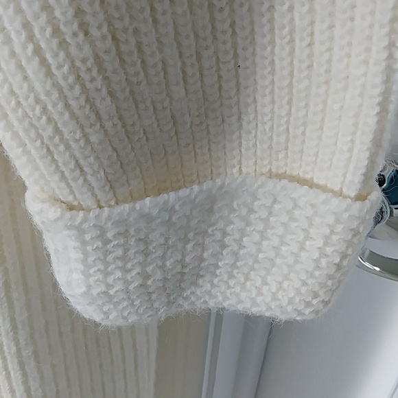 💎HP! Long Ivory Wool Blend Sweater/Coat for Elegant Evenings. Vintage. Medium? - Picture 6 of 15